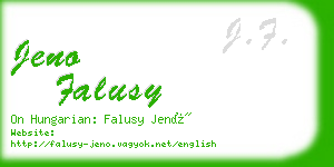 jeno falusy business card